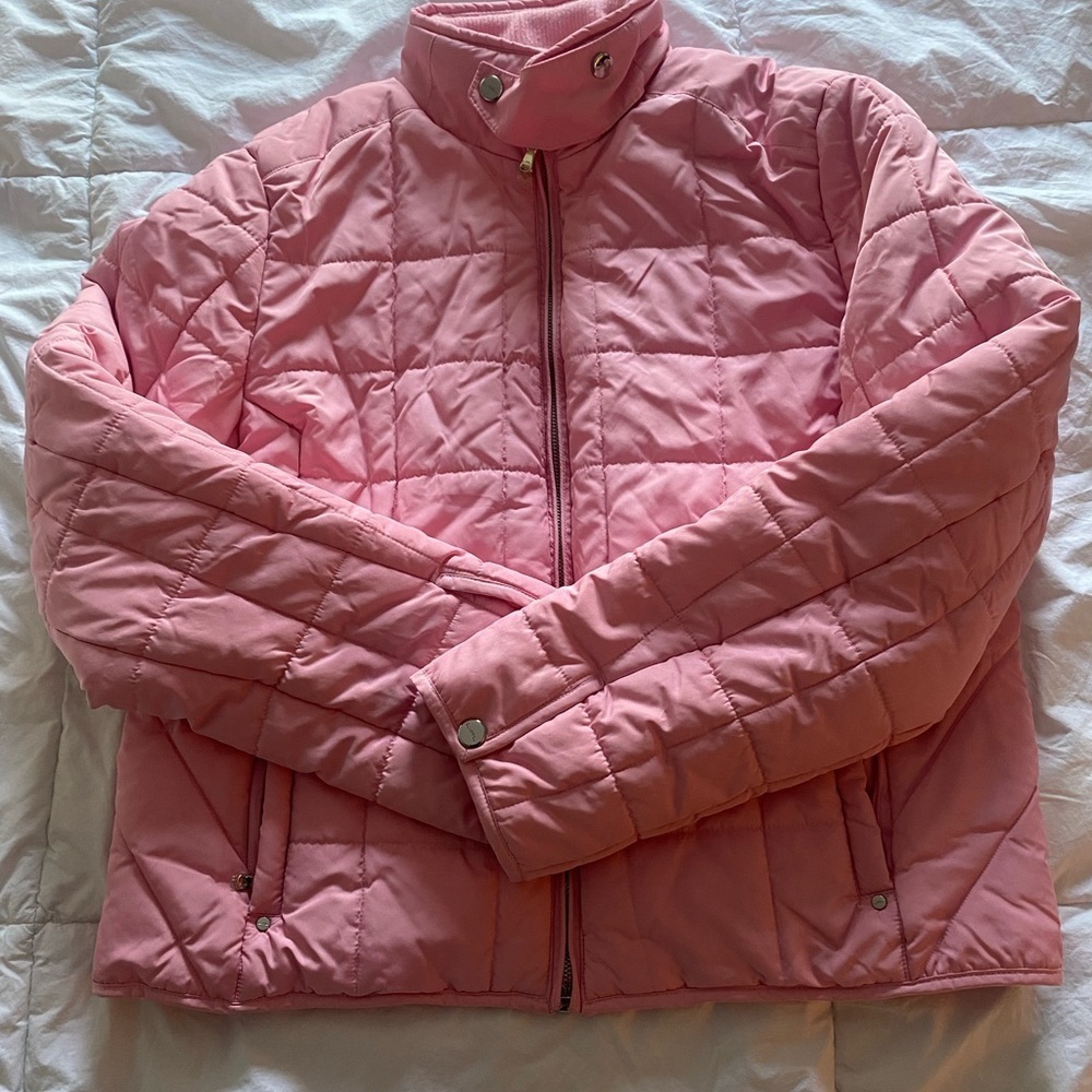 Polo by Ralph Lauren Girls Coquette Back to School Barbie Pink Puffer Jacket XL